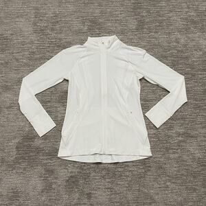 Athleta Jacket Womens Medium White Pacifica Illume UPF Full Zip Pockets Running